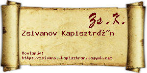 Zsivanov Kapisztrán névjegykártya